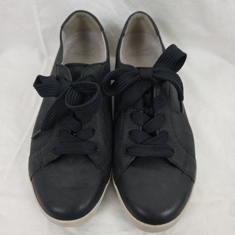 Dansko Orli Comfort Shoes Women's Sz 10 Black Nappa Leather Lace Up Sneakers